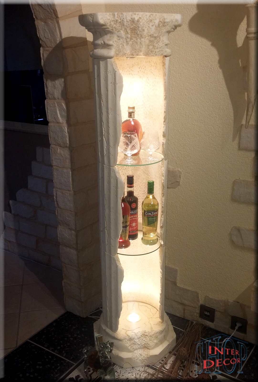 Regal Vitrine Säule Säulenvitrine Säulenregal Bar Griechische Rundregal