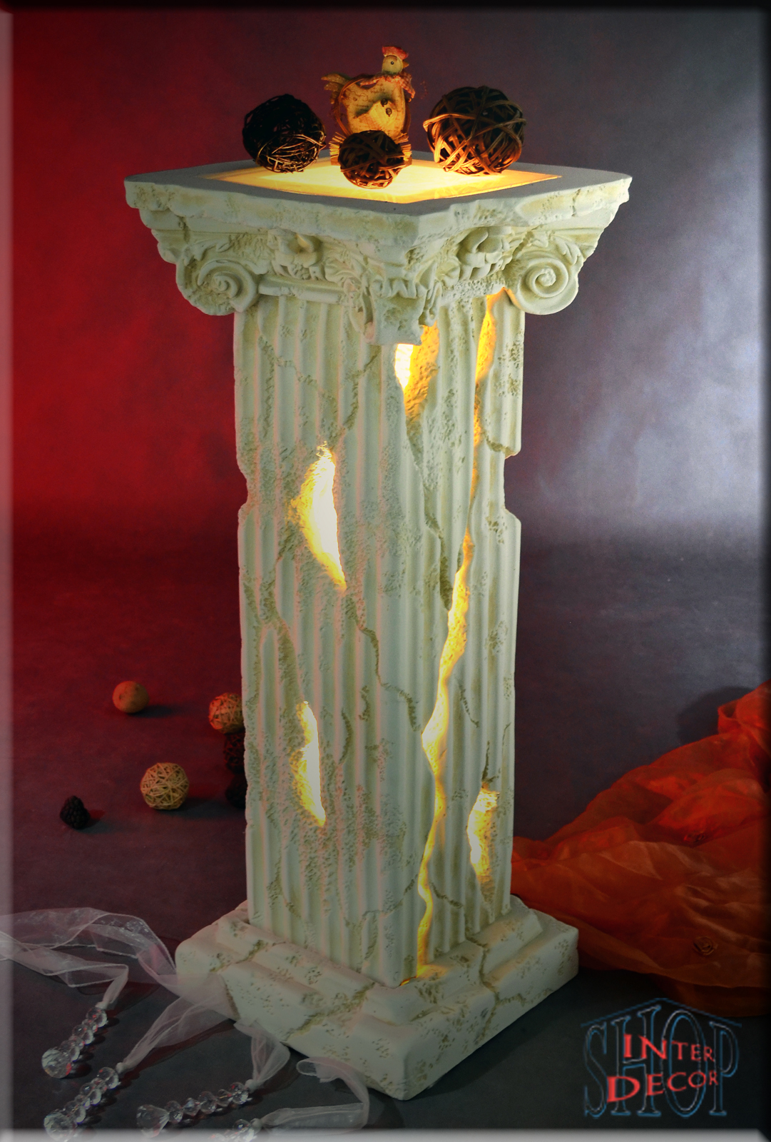 Leuchtsäule Säule Blumensäule Deko Ständer Griechische Lampe Säulen